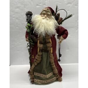 Vintage 24” Old World Santa Claus Standing Figure Robe Gifts Woodland Outdoor
